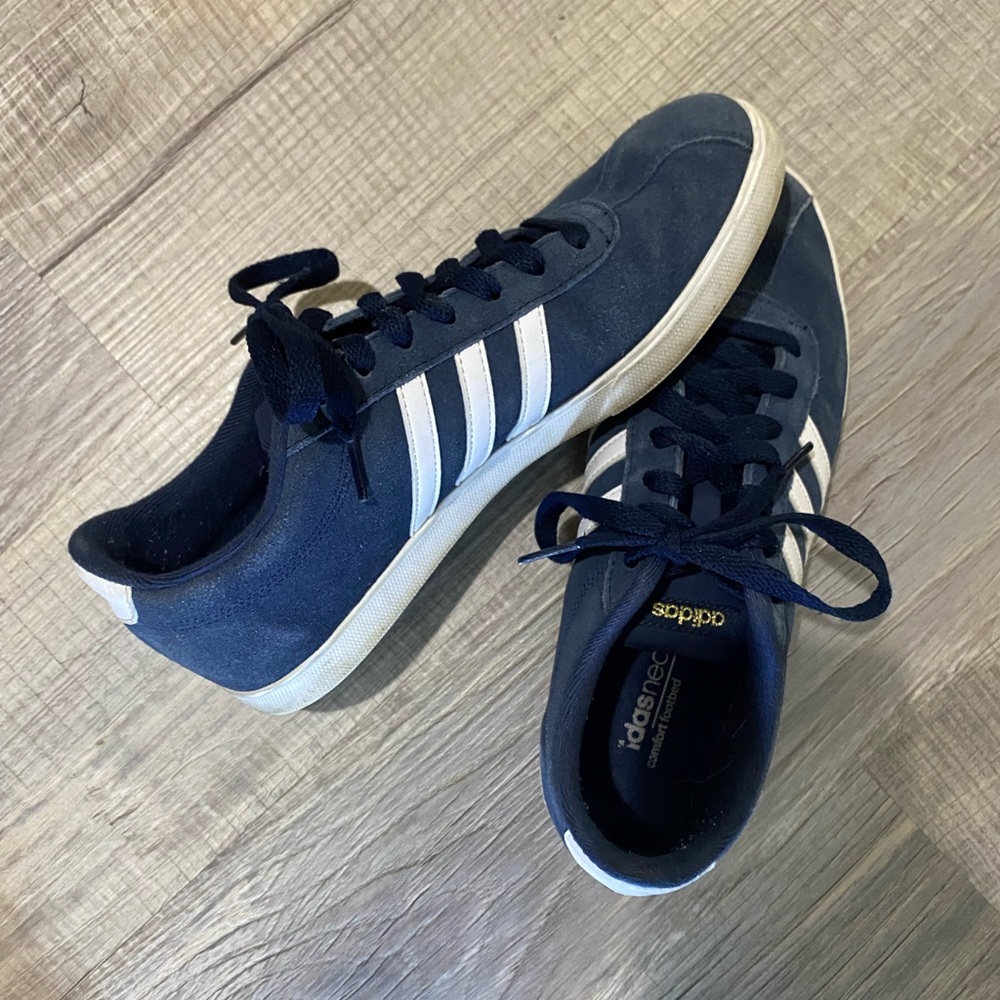 Adidas Neo Court Blue Suede Sneakers Womens 9.5